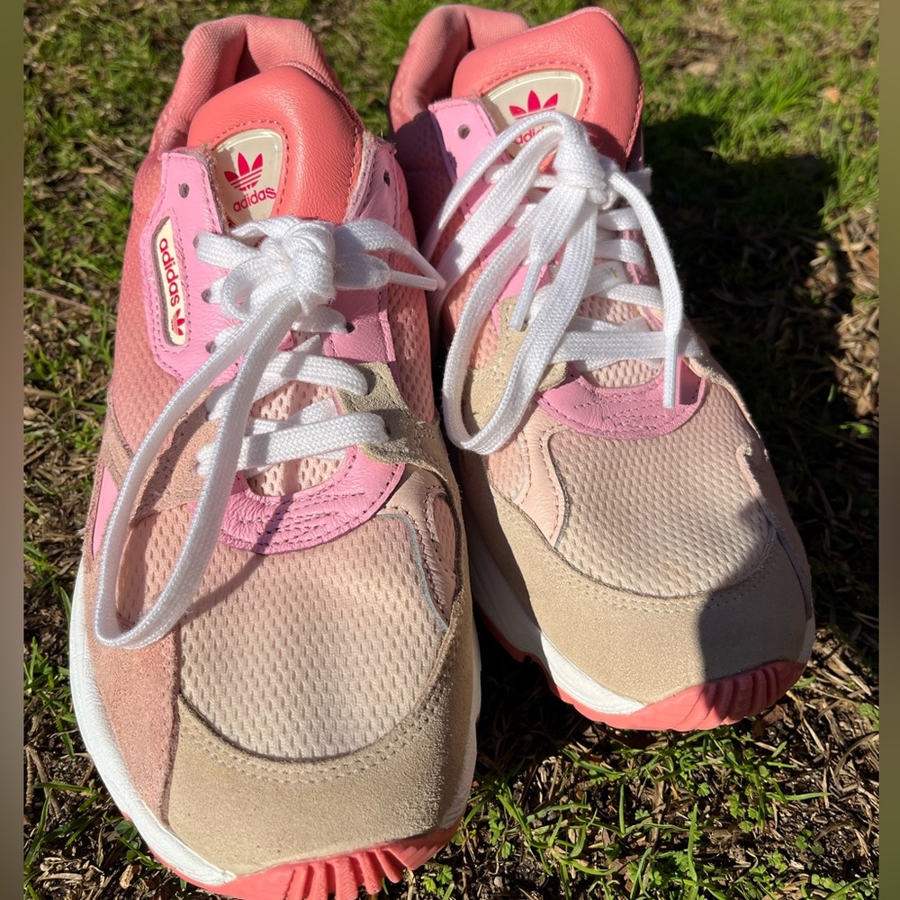 Adidas pink sneakers size 8 womens